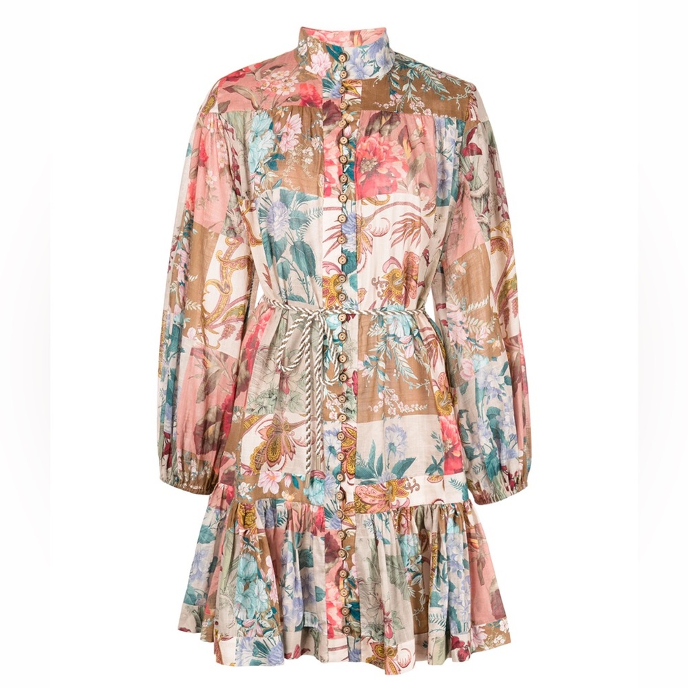 Zimmerman floral print tie waist dress size 1 in a great condition like new